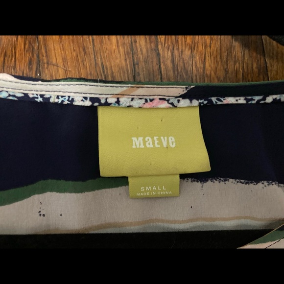 Maeve size small Anthropologie blouse in stripe watercolor print - Picture 6 of 6